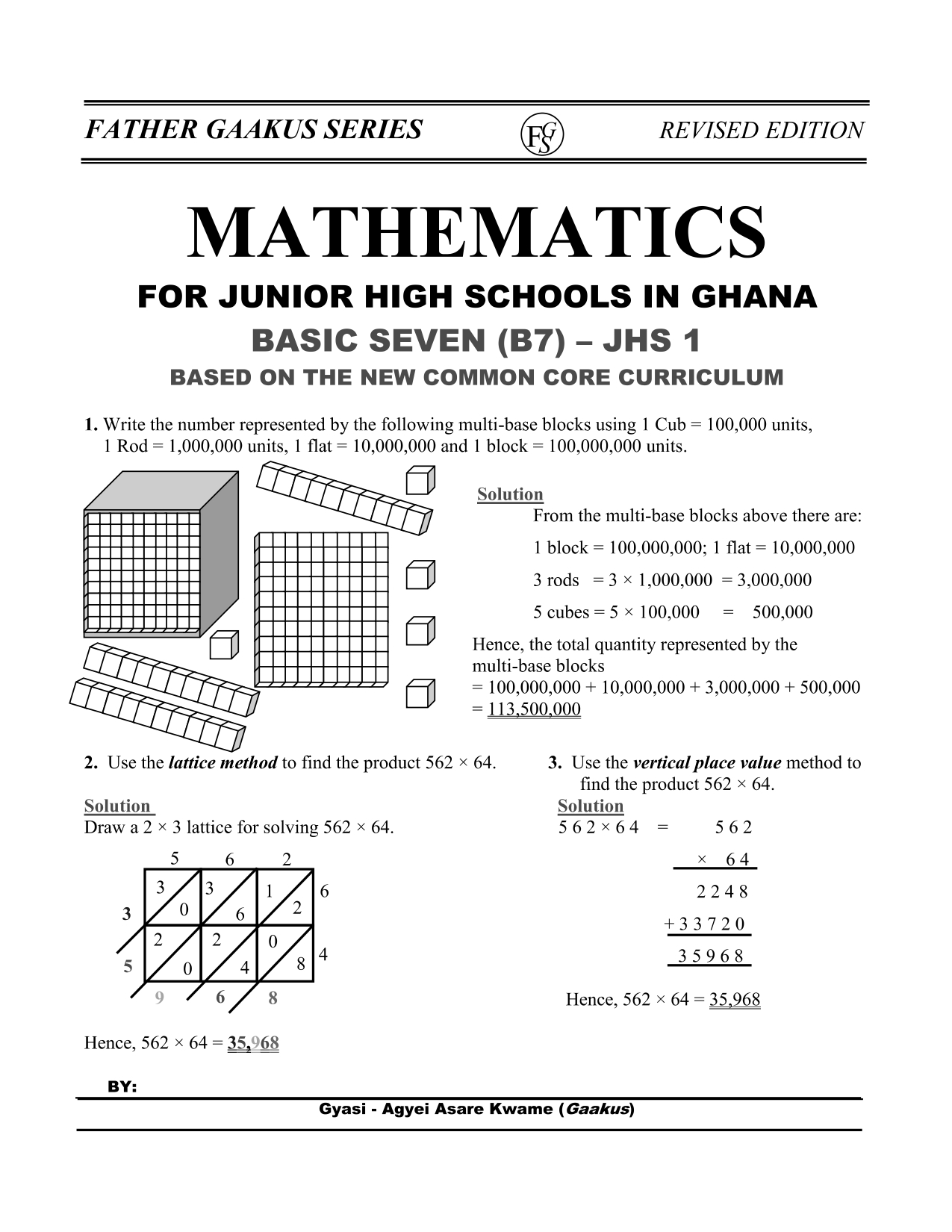 Mathematics for Junior High School - Father Gaakus Series (Basic 7)