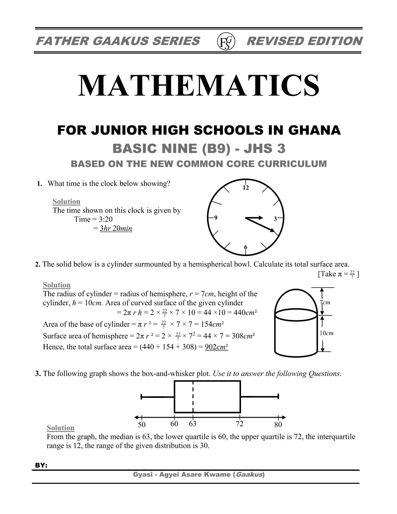 Mathematics for Junior High Schools - Father Gaakus Series (Basic 9)